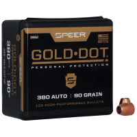 Speer Ammunition Gold Dot, .355 Diameter, 9mm, 90 Grain, Hollow Point, 100 Count