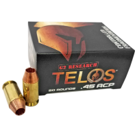 G2 Research Telos .45 ACP Ammunition, 20 Rounds Solid Copper 160Gr - G00629