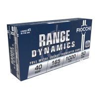 Fiocchi Range Dynamics .40 S&W 165gr Full Metal Jacket Truncated-Cone Ammo, 50rds - 40SWF