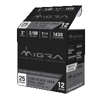 Migra Staxd 3" 1-1/4 oz 2/BB Shot 12ga Ammunition, 25rds - M12S2BB