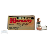 Hornady Critical Defense 9mm Ammo 115 Gr FTX 25rds - 90250