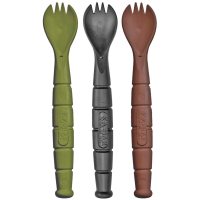 KABAR Field Kit Spork, Survival Tool, Three Pack, Brown Green and Black, Creamid Construction