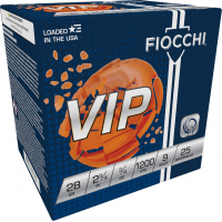 Fiocchi VIP 2.75" 3/4 oz #9 28 Gauge Ammunition, 25 Rounds - 28VIP9