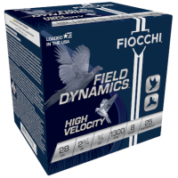 Fiocchi Field Dynamics High Velocity 28 Gauge 2-3/4" 3/4 oz. #8 Shotshell, 25rds. - 28HV8