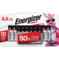 Energizer AA Max 1.5V Alkaline Batteries, 16/Pack - E91LP-16