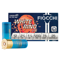 Fiocchi White Rino Lite 12 Gauge 2.75" #7.5 Shot - 1.12 oz - 25rds - 12WRNL75