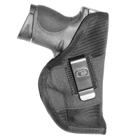 GSM Outdoors The Grip Clip Small Ambidextrous Hand 2" to 2.5" Sub-Compact Low-Profile Inside-The-Waistband Conceal Carry Holster, Textured Black - CRF-GRPCLPSA1S-2