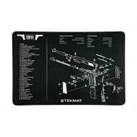 TekMat 1911 17"x11" Pistol Mat With Small Microfiber TekTowel, Black - R17-1911