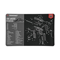 TekMat Sig P238 17"x11" Pistol Mat With Small Microfiber TekTowel, Black - R17-SIGP238