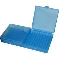 MTM Case Gard .380 ACP Polypropylene Flip-Flop Ammo Box, Clear Blue - P200924