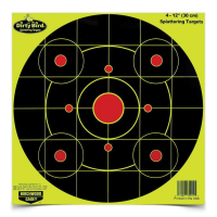 Birchwood Casey Dirty Bird 12" Bullseye Sight-In Target, Black/Yellow/Red, 4/pack - 35912