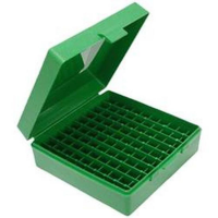 MTM Case Gard p-100-3 Ammo Box 100 Round Flip Top 38 357 Green - P-100-3-10