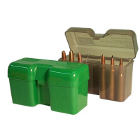 MTM Case Gard RF-22 22 Round Flip-Top Ammo Box, 3.14" OAL, Clear Smoke - RF22SM41