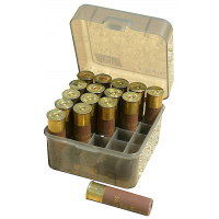 MTM Case Gard S25-12M 10/12 Gauge 25 Round Dual Gauge Shotshell Case, Clear Smoke - S25-12M-41