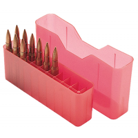 MTM Case Gard J-20 20 Round Slip-Top Ammo Box, 3.36" OAL, Clear Red - J20L29