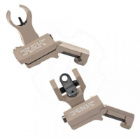 Troy BattleSights 45 Degree Offset Folding HK Front & Round Rear Set Flat Dark Earth - SSIG-45S-HRFT-00