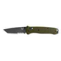 Benchmade Bailout Gray Serrated Tanto Folding Knife, Woodland Green - 537SGY-1