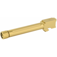 True Precision Barrel, 9mm, Gold, Thread Protector, Threaded, fits Glock 17, Titanium Nitride