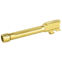 True Precision Barrel, 9mm, Gold, Thread Protector, Threaded, Glock 48, Titanium Nitride