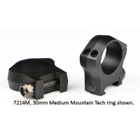 Warne Mountain Tech Ring Set 30mm, Black Hardcoat Anodized - 7214M