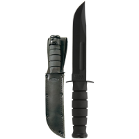 KA-BAR Clip Point Full Size Fixed Blade Knife, 7", Black - 1211