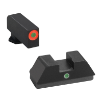 AmeriGlo I-Dot Front/Single Dot Rear Night Sight Set for Glock 42, 43 Pistols, Green with Orange Outline Front, Green Rear - GL205