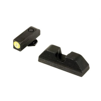 AmeriGlo Sight Set w/ Green Tritium Line Outline Front & Serrated Round Notch Rear For Various Glock Models - GL-354