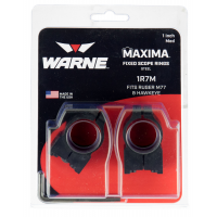 Warne Scope Mounts Maxima Ruger M77/Hawkeye 1" Medium Steel 2-Piece Fixed Scope Ring, Matte Black - 1R7M