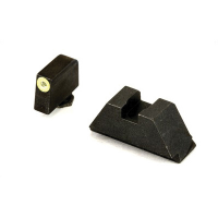 AmerGlo Suppressor Height Green Tritium Lime Outline Front Black Rear Sight Set For All Glocks Except 42/43 - GL-611