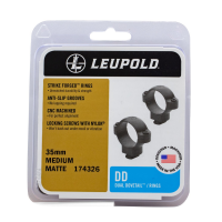 Leupold 35mm Medium Steel 2-Piece Dual Dovetail Scope Ring, Matte Black - 174326