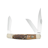 Remington Guide Stockman Folding Knife, Brown/Silver/White - 15653