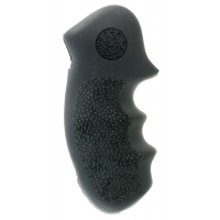 Hogue Rubber Monogrip w/ Finger Grooves for S&W K/L Frame Round Butt Revolver, Black - 19000