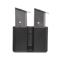 Uncle Mike's Double Row Double Magazine Case for 9mm/40 Cal Magazines, Smooth Black - 51361