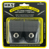 HKS Double Speedloader 38 Special/357 Mag/44 Mag/41 Mag/45 Auto Rim/ 45 Colt Hytrel, Black - 203LBB