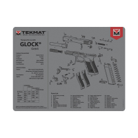 TekMat Glock Gen 4 Rubber Cleaning Mat 15" x 0.25", Gray - TEKR20GLOCKG4GY