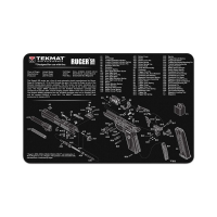 TekMat Ruger SR 9 Rubber Cleaning Mat 11" x 0.13" - Black/White - TEKR17RUGERSR9