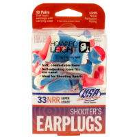 Howard Leight USA Shooters 33 dB Single Use Ear Plug, Red/White/Blue, 10 Pair/pack - R-01891