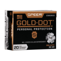 Speer Gold Dot .380 ACP 90 gr GDHP 20 Rounds Ammunition - 23606GD