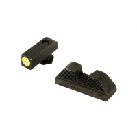 AmeriGlo UC Glock 42/43 Green Tritium Lime Outline Front Black Serrated Round Notch Rear Sight Set - GL-352