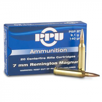 Prvi Partizan 7mm Remington Magnum PSP 140 gr 20 Rounds Ammunition - PP7RM1