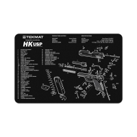 TekMat Heckler & Koch USP Rubber Cleaning Mat 11" x 0.13" - Black/White - TEKR17HKUSP