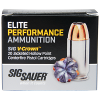 Sig Sauer 40 S&W 165gr JHP V-Crown Elite PErformance Ammunition 20rds - E40SW1-20