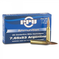 Prvi Partizan 7.65x53 Argentine FMJBT 174 gr 20 Rounds Ammunition - PP7AF