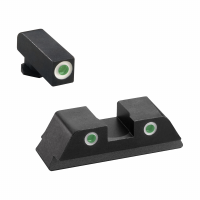 AmeriGlo Classic Self-Luminous 3 Dot Night Sight Set for Glock 20, 21 Pistols, Green with White Outline Front/Rear - GL119