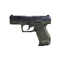 Walther P99 9mm Pistol, 4" Barrel, Fixed Sights, Black, OD Green - 287417210