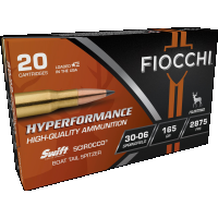 Fiocchi Extrema 165 gr Swift Scirocco II Boat Tail Spitzer .30-06 Spfld Ammo, 20/box - 3006SCA