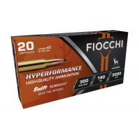 Fiocchi Hyperformance .300 Win Mag 180 gr Swift Scirocco II Boat Tail Spitzer Ammo, 20/box - 300WMSCA