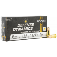 Fiocchi 9mm 115 gr JHP 50 Rounds Ammunition - 9APHP