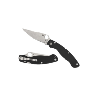 Spyderco Military 2 Folding Knife, Clip Point, Black - Sleek Handle, Smooth Opening, Secure Locking - C36GP2