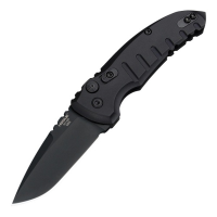 Hogue A01-Microswitch Folding Knife Drop Point Black 2.75" - Compact Handle - 24116